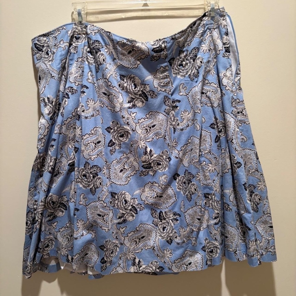 Talbots 20W blue‎ Paisley skirt knee length
